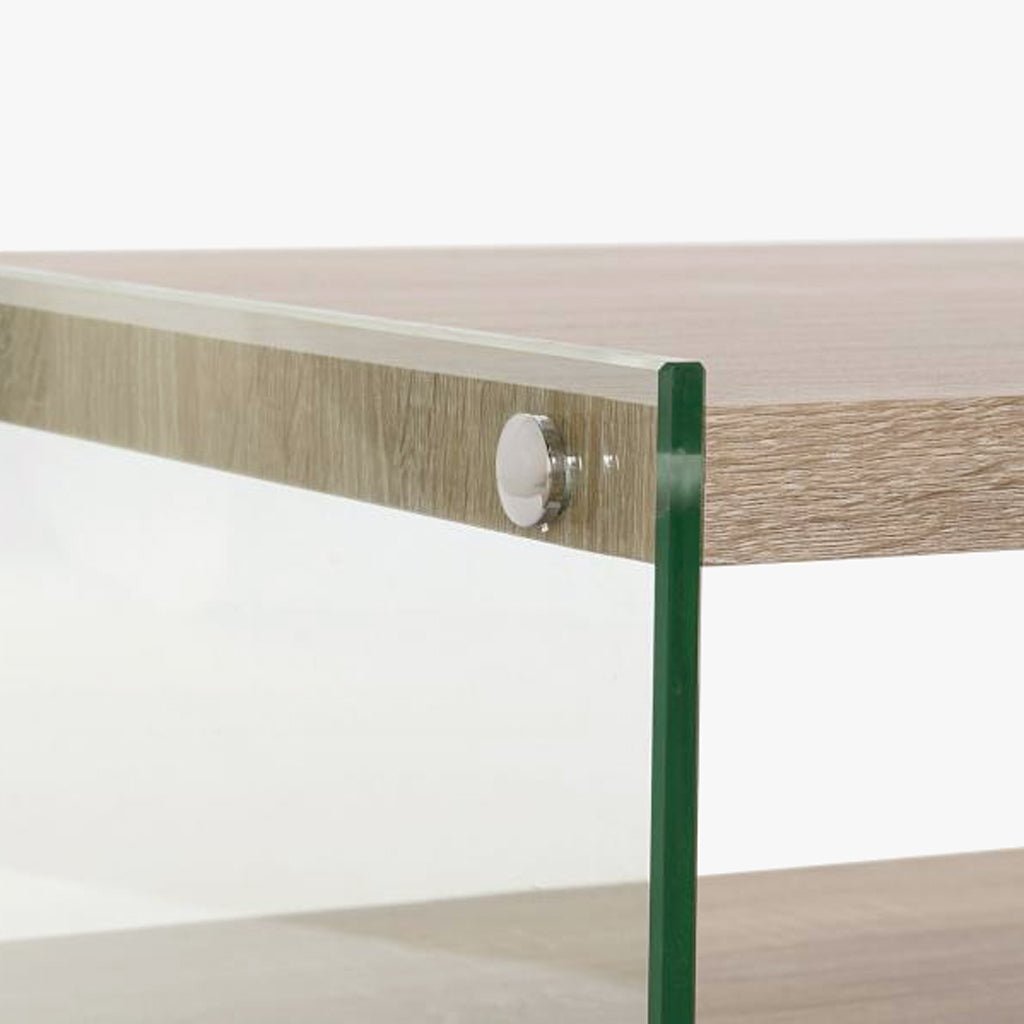 Mesa Centro com Vidro Temperado | 130X65X36 | PRISMA - Gato Preto