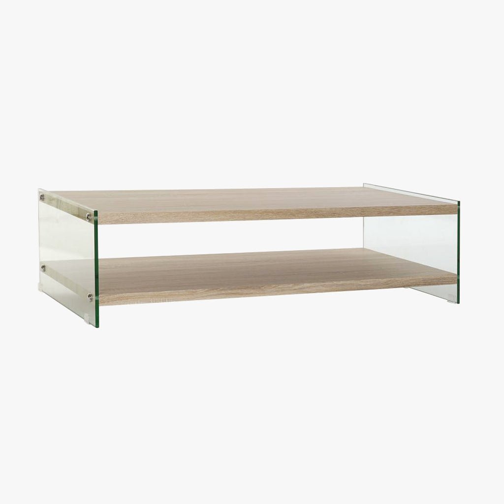 Mesa Centro com Vidro Temperado | 130X65X36 | PRISMA - Gato Preto