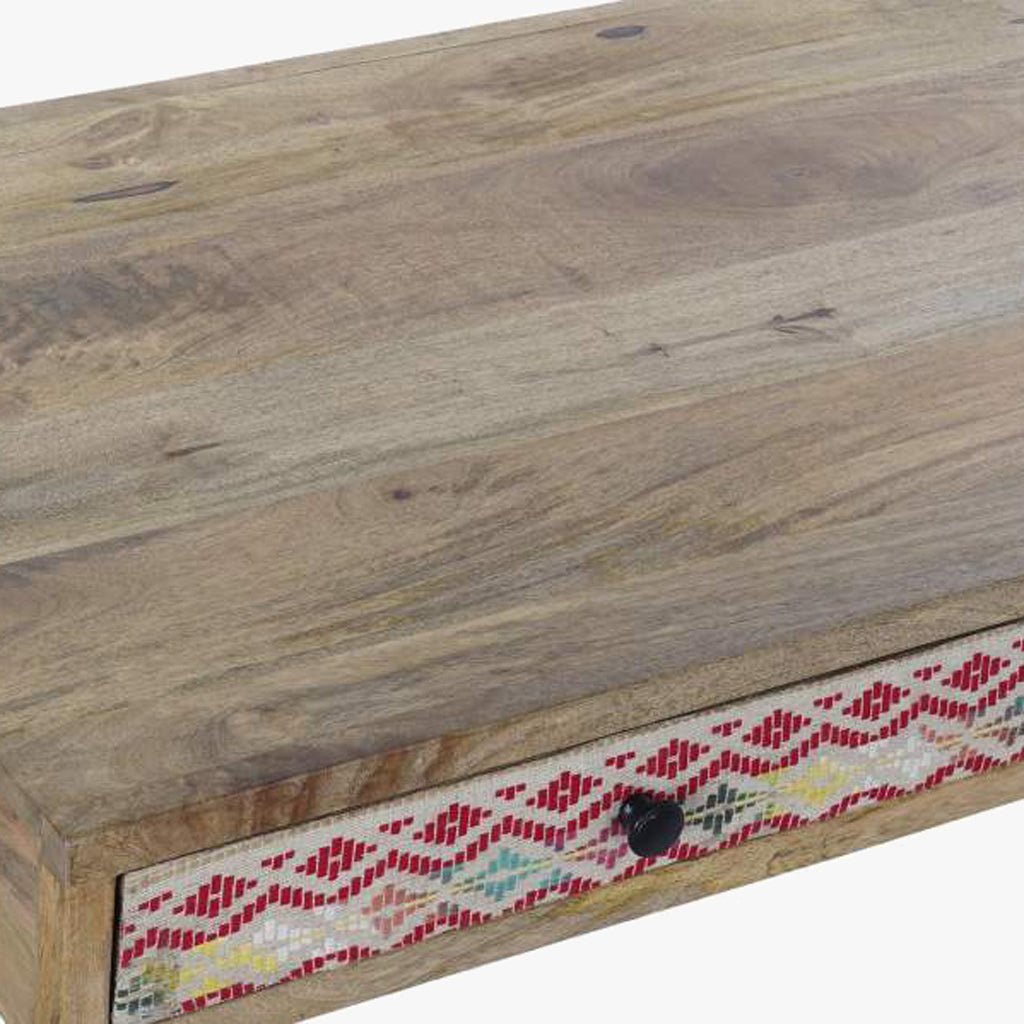 Mesa Centro Duas Gavetas Padrao Colorido 110x70x46 JASMIN - Gato Preto