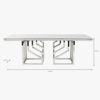 Mesa Centro Tampo Efeito Mármore e Estrutura Metálica | 120x60x40 cm | PRISMA - Gato Preto