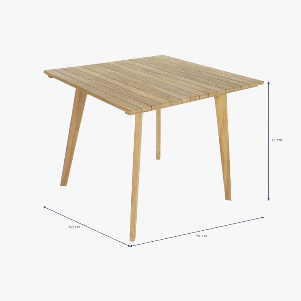 Mesa com 4 cadeiras em Teca e Corda Castanho - Gato Preto