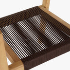 Mesa com 4 cadeiras em Teca e Corda Castanho - Gato Preto