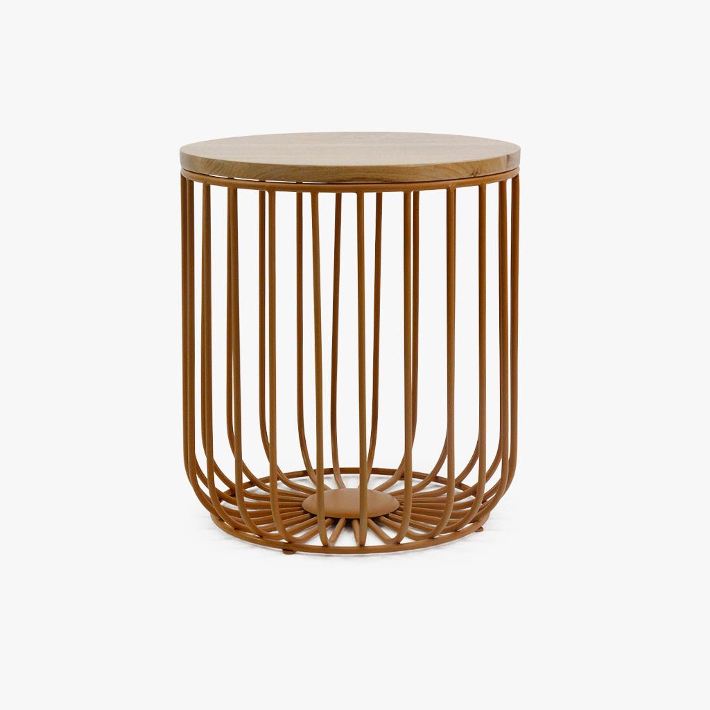 Mesa de Apoio Alta com Estrutura em Metal Amarelo GIRONA - Gato Preto