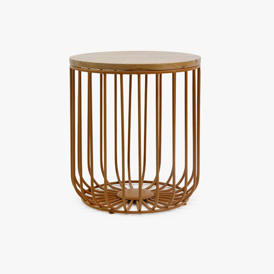 Mesa de Apoio Alta com Estrutura em Metal Amarelo GIRONA - Gato Preto