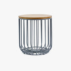 Mesa de Apoio Alta com Estrutura em Metal Azul GIRONA - Gato Preto