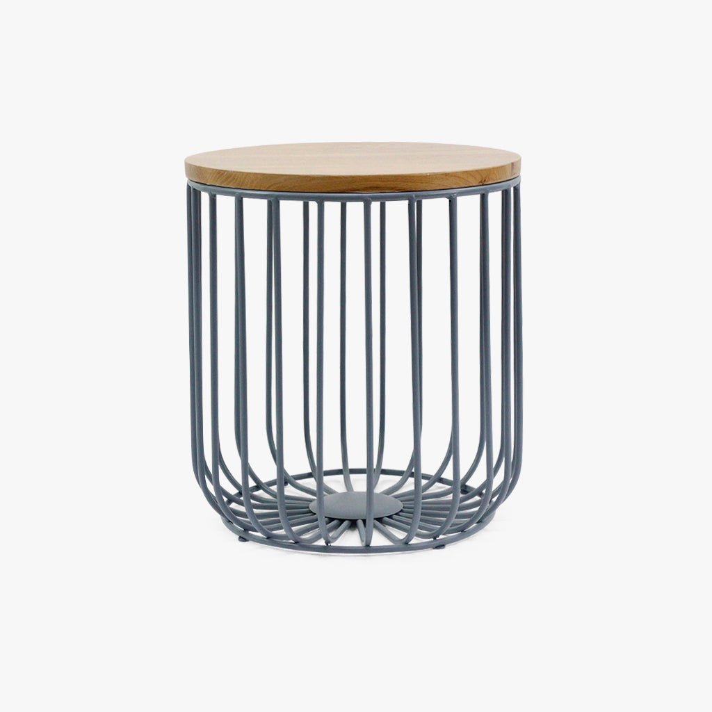 Mesa de Apoio Alta com Estrutura em Metal Azul GIRONA - Gato Preto