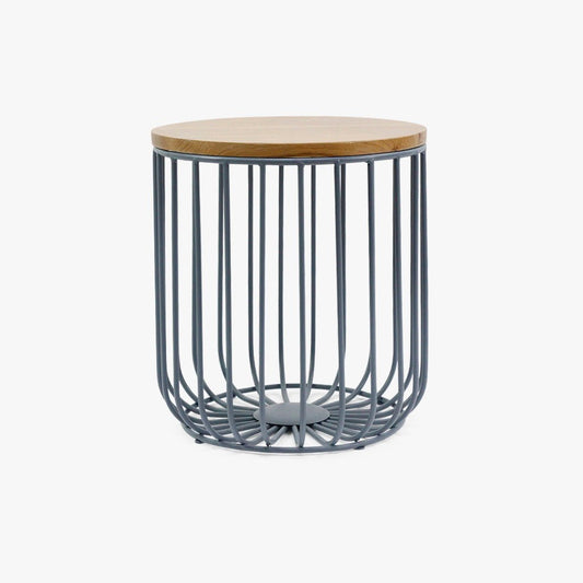 Mesa de Apoio Alta com Estrutura em Metal Azul GIRONA - Gato Preto