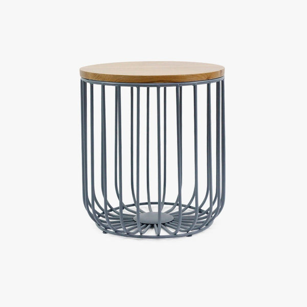 Mesa de Apoio Alta com Estrutura em Metal Azul GIRONA - Gato Preto