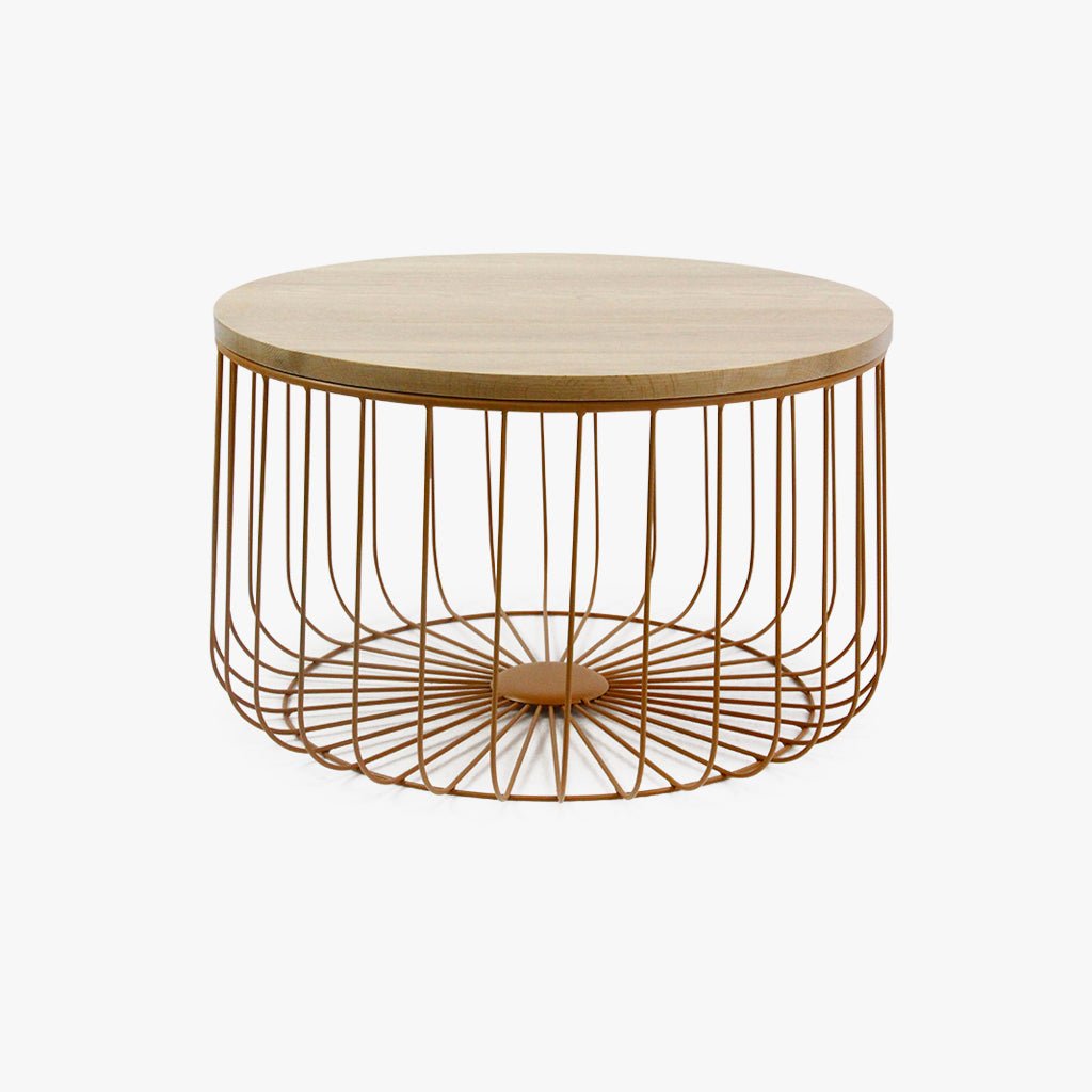 Mesa de Apoio Baixa com Estrutura em Metal Amarelo GIRONA - Gato Preto