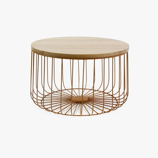 Mesa de Apoio Baixa com Estrutura em Metal Amarelo GIRONA - Gato Preto