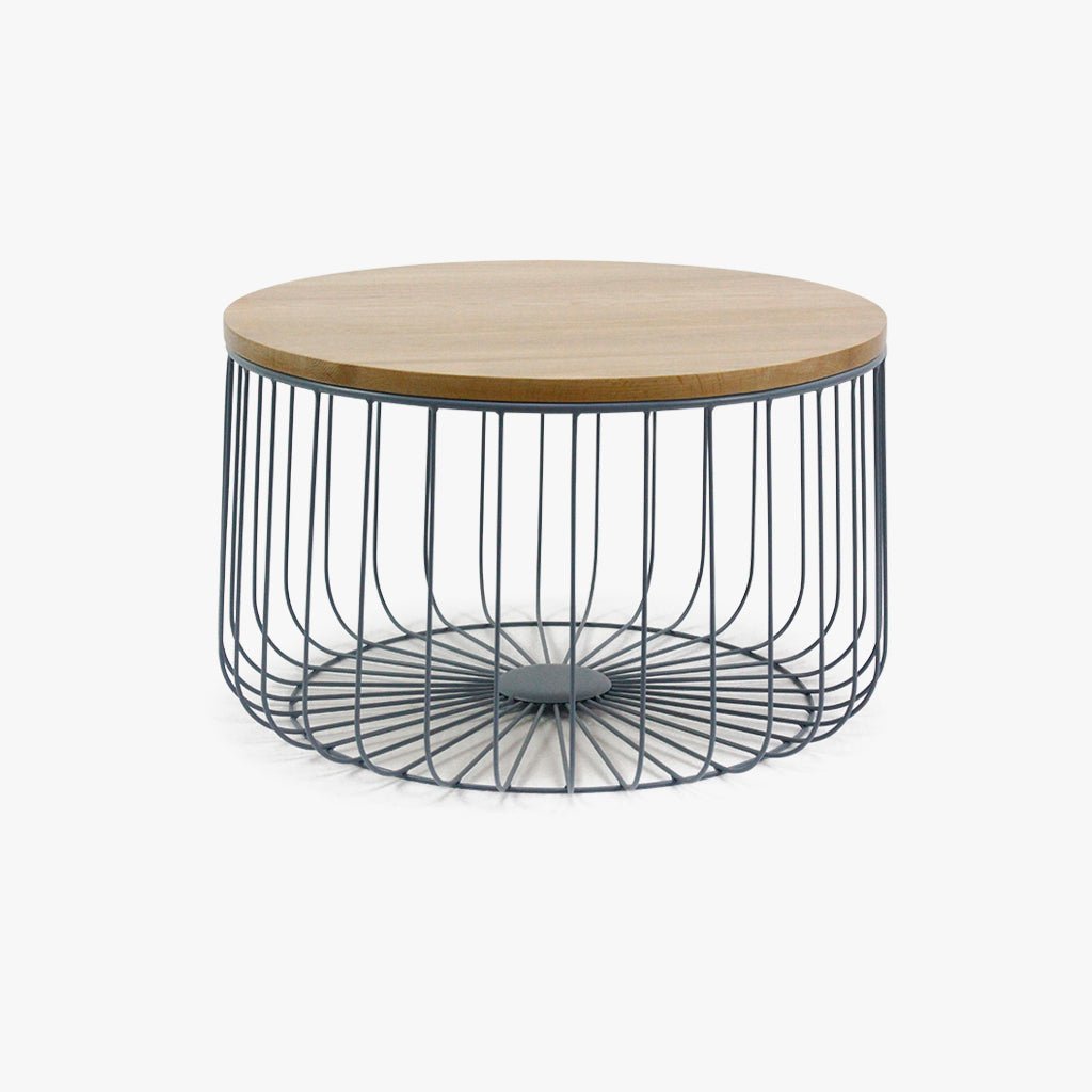 Mesa de Apoio Baixa com Estrutura em Metal Azul GIRONA - Gato Preto