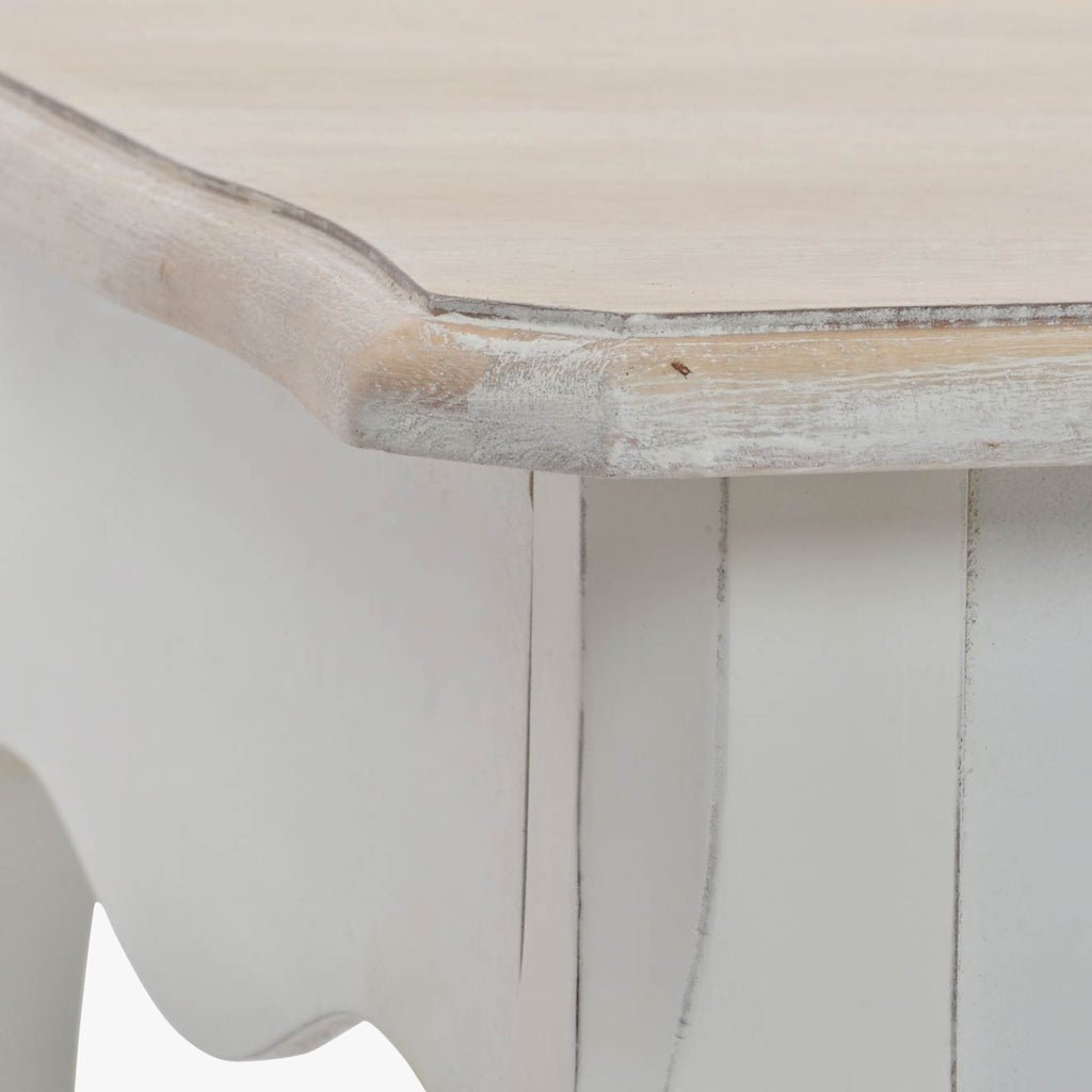 Mesa de Apoio Branca de Madeira 120x60x50 VERSAILLES - Gato Preto