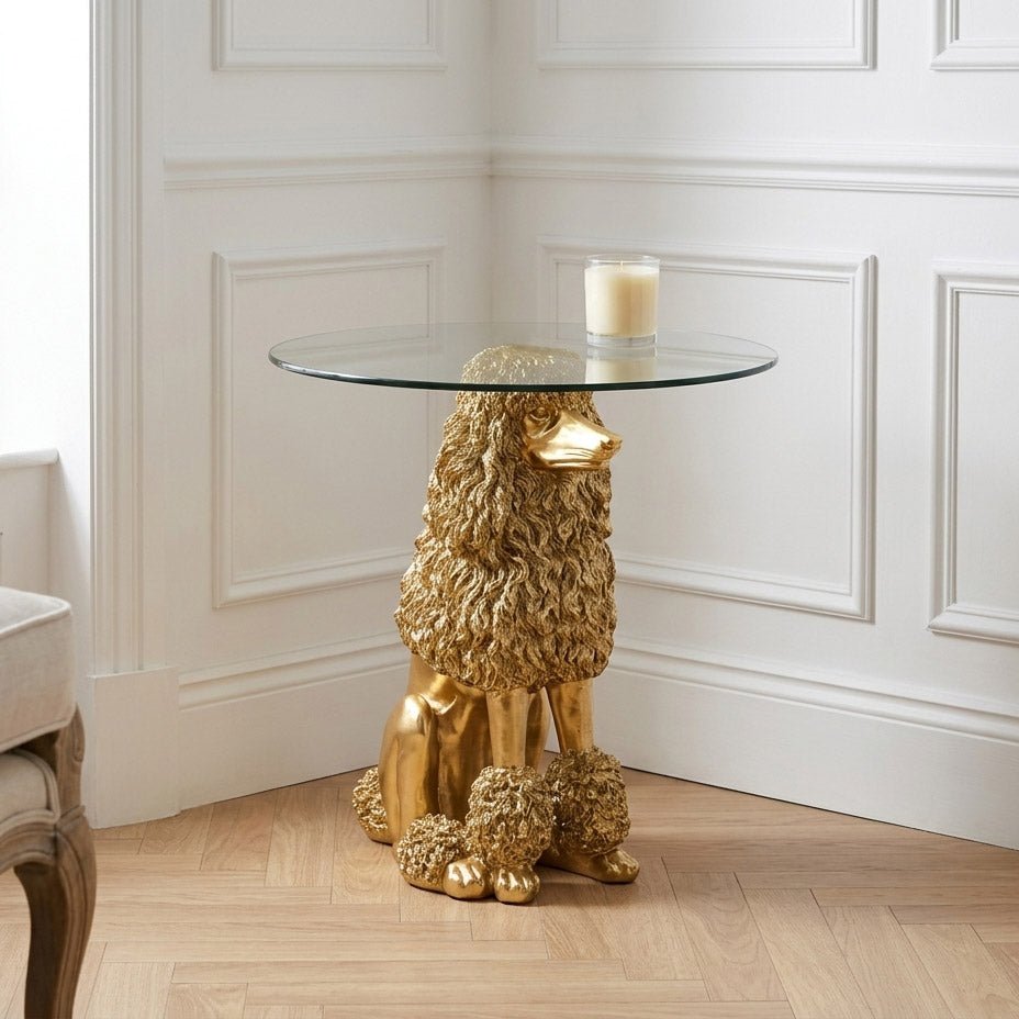 Mesa de Apoio Caniche Dourado - Gato Preto