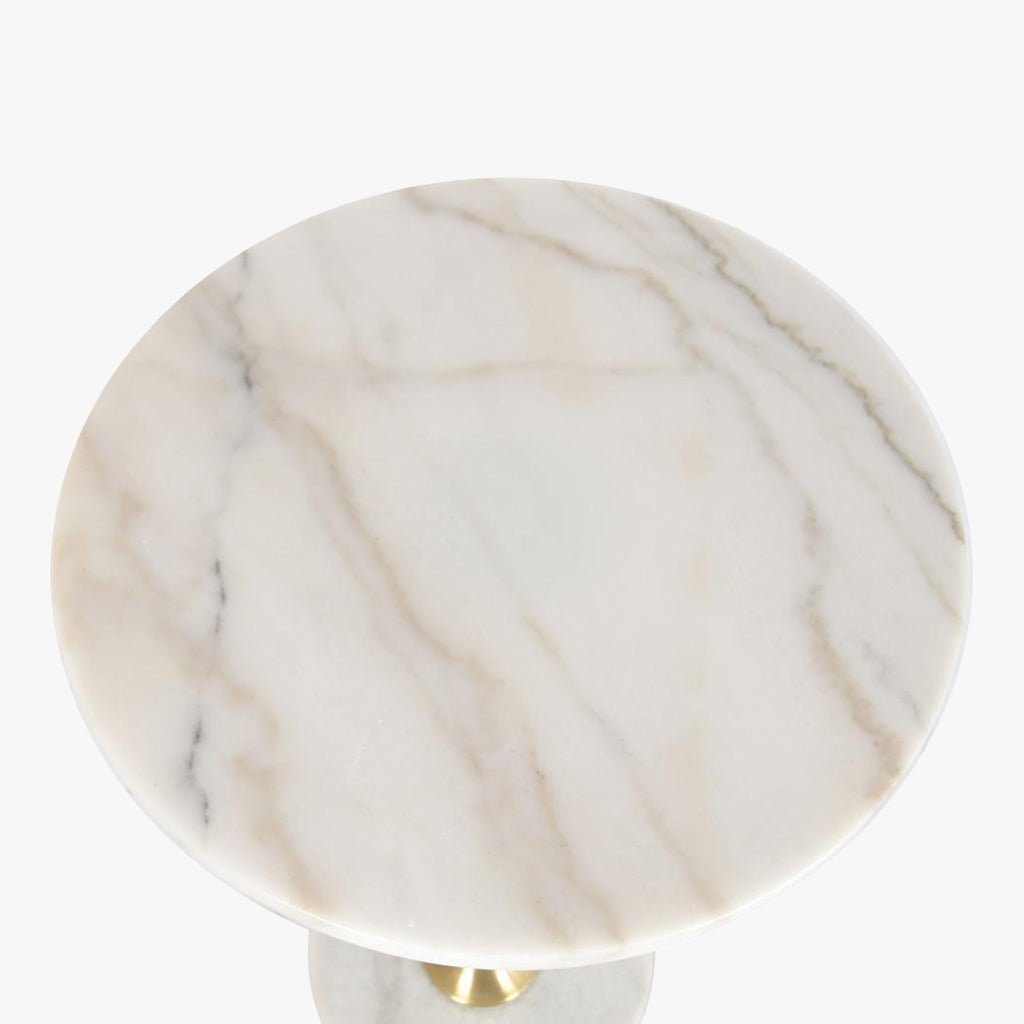 Mesa de Apoio Clássica Mármore com Pé Dourado VERSAILLES - Gato Preto