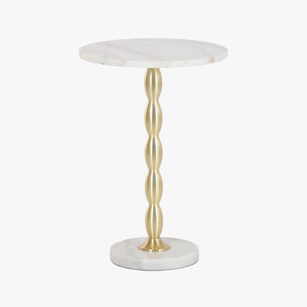 Mesa de Apoio Clássica Mármore com Pé Dourado VERSAILLES - Gato Preto