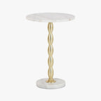 Mesa de Apoio Clássica Mármore com Pé Dourado VERSAILLES - Gato Preto