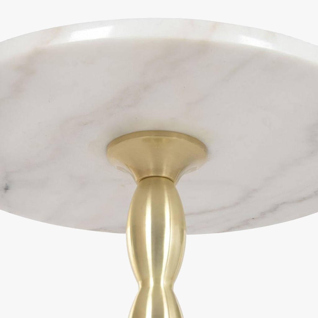 Mesa de Apoio Clássica Mármore com Pé Dourado VERSAILLES - Gato Preto