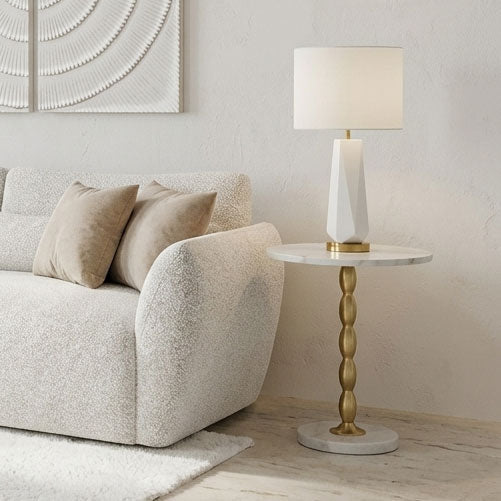 Mesa de Apoio Clássica Mármore com Pé Dourado VERSAILLES - Gato Preto