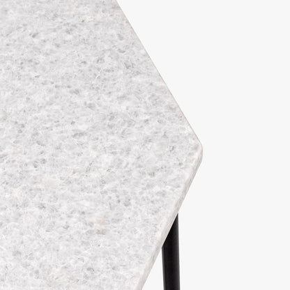 Mesa de Apoio com Tampo de Mármore 62x62x40,50 AGRA - Gato Preto