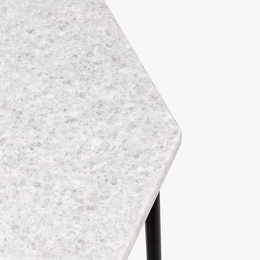 Mesa de Apoio com Tampo de Mármore 62x62x40,50 AGRA - Gato Preto