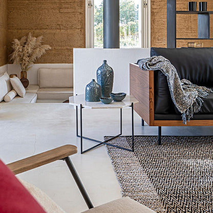 Mesa de Apoio com Tampo de Mármore 62x62x40,50 AGRA - Gato Preto