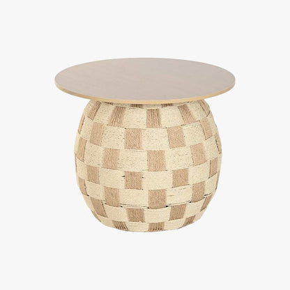 Mesa de Apoio Madeira e Corda 60x60x46 VEREDA - Gato Preto