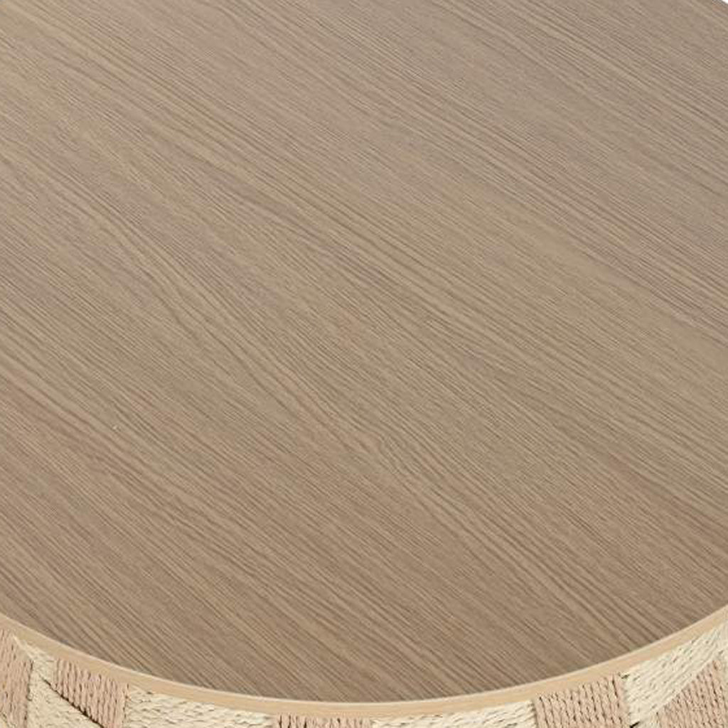 Mesa de Apoio Madeira e Corda 60x60x46 VEREDA - Gato Preto