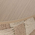 Mesa de Apoio Madeira e Corda 60x60x46 VEREDA - Gato Preto