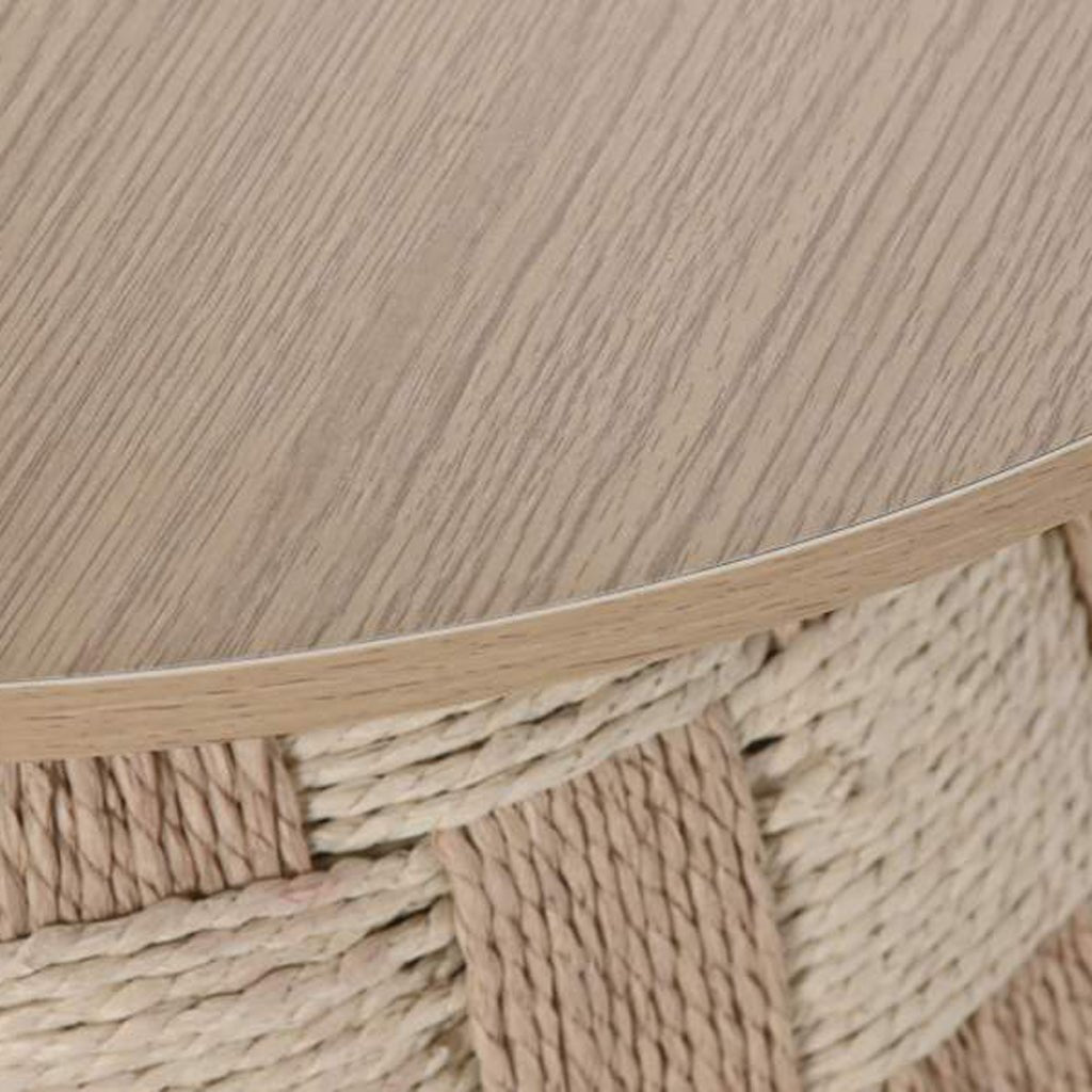 Mesa de Apoio Madeira e Corda 60x60x46 VEREDA - Gato Preto