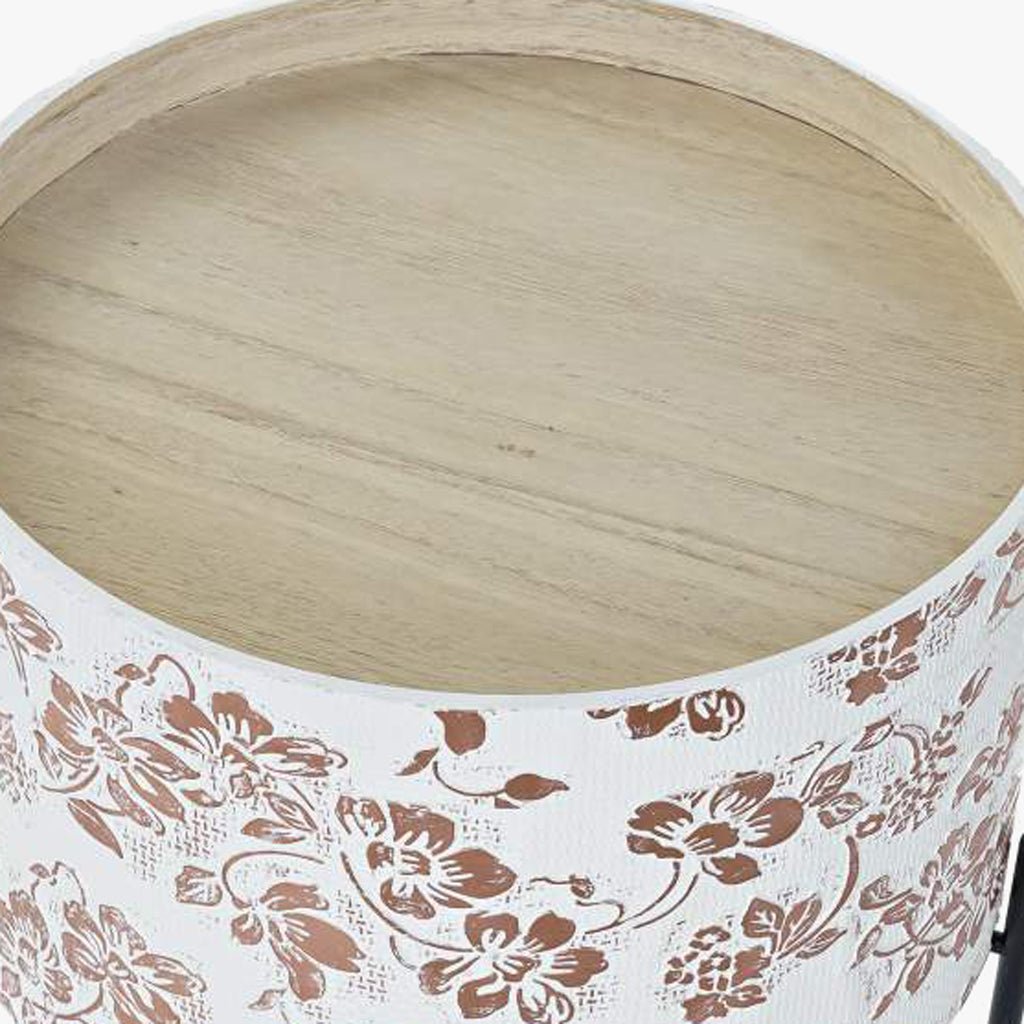 Mesa de Apoio Padrao Floral 38x38x39 JASMIN - Gato Preto