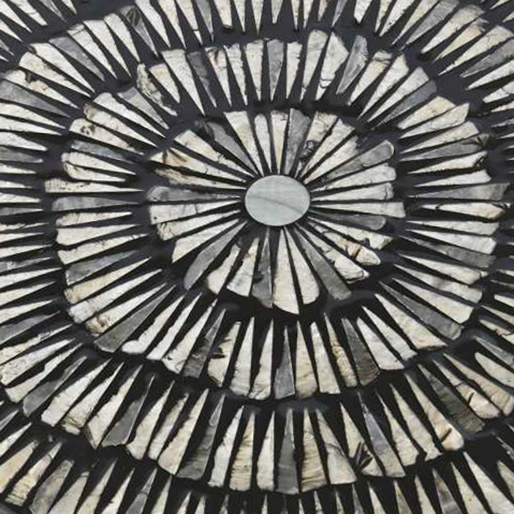 Mesa de Apoio Preta com Madre Pérola VEREDA - Gato Preto