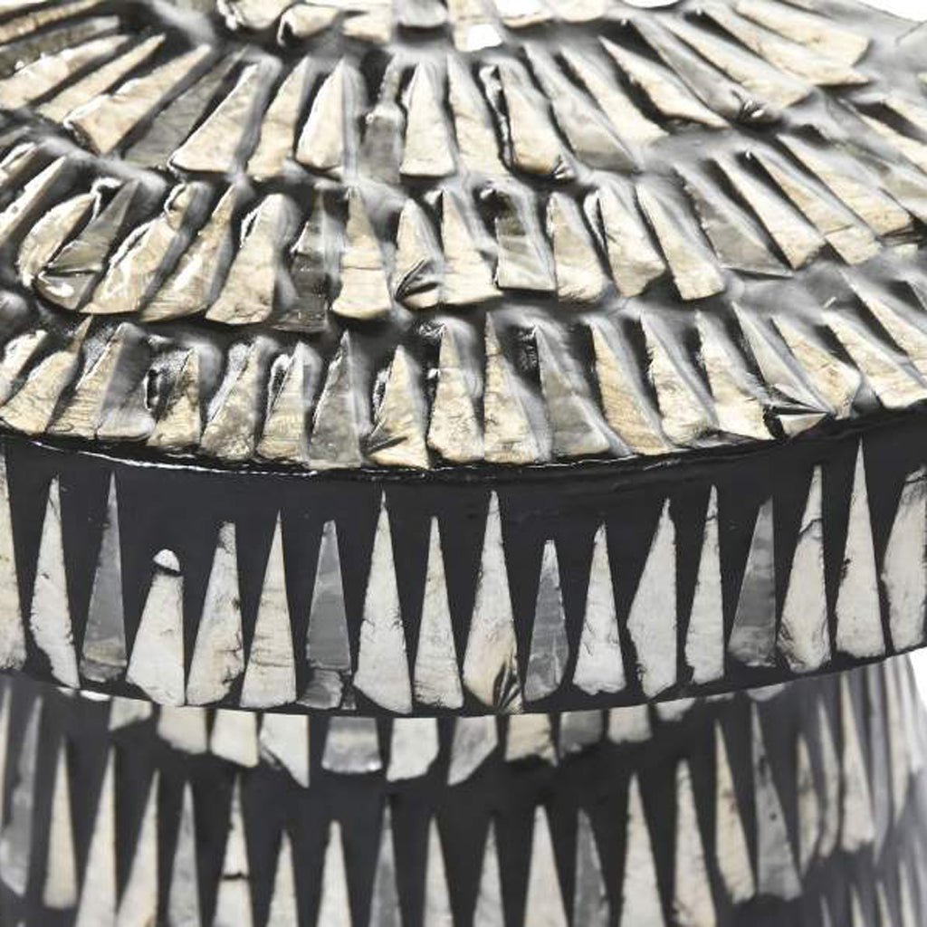 Mesa de Apoio Preta com Madre Pérola VEREDA - Gato Preto