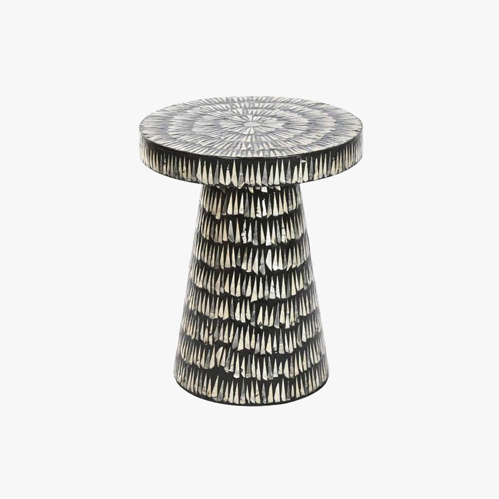 Mesa de Apoio Preta com Madre Pérola VEREDA - Gato Preto