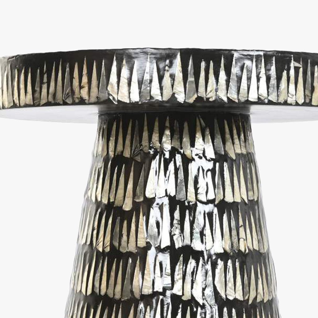 Mesa de Apoio Preta com Madre Pérola VEREDA - Gato Preto