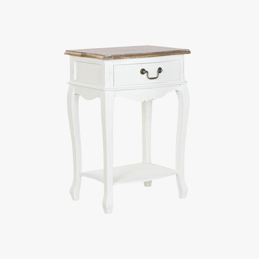 Mesa de Cabeceira Branca com Uma Gaveta 48x35x69 VERSAILLES - Gato Preto