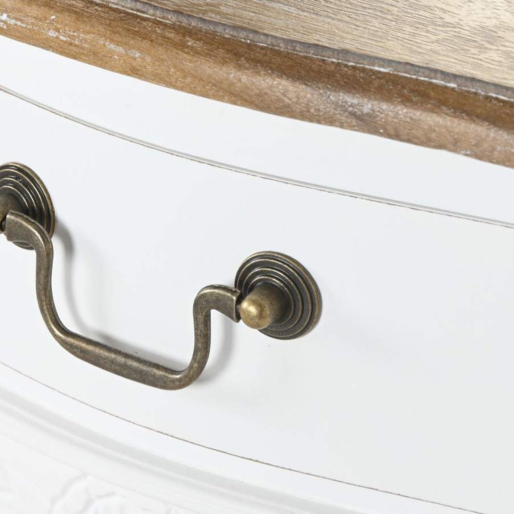 Mesa de Cabeceira Branca com Uma Gaveta 48x35x69 VERSAILLES - Gato Preto