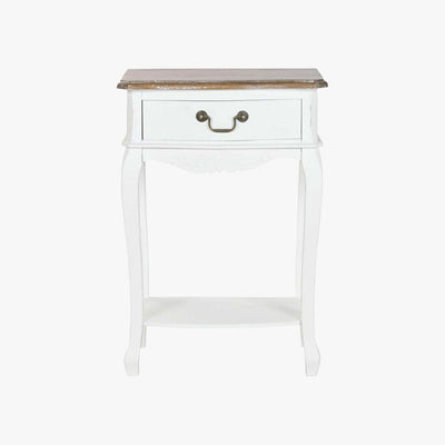 Mesa de Cabeceira Branca com Uma Gaveta 48x35x69 VERSAILLES - Gato Preto