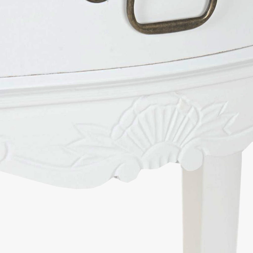 Mesa de Cabeceira Branca com Uma Gaveta 48x35x69 VERSAILLES - Gato Preto