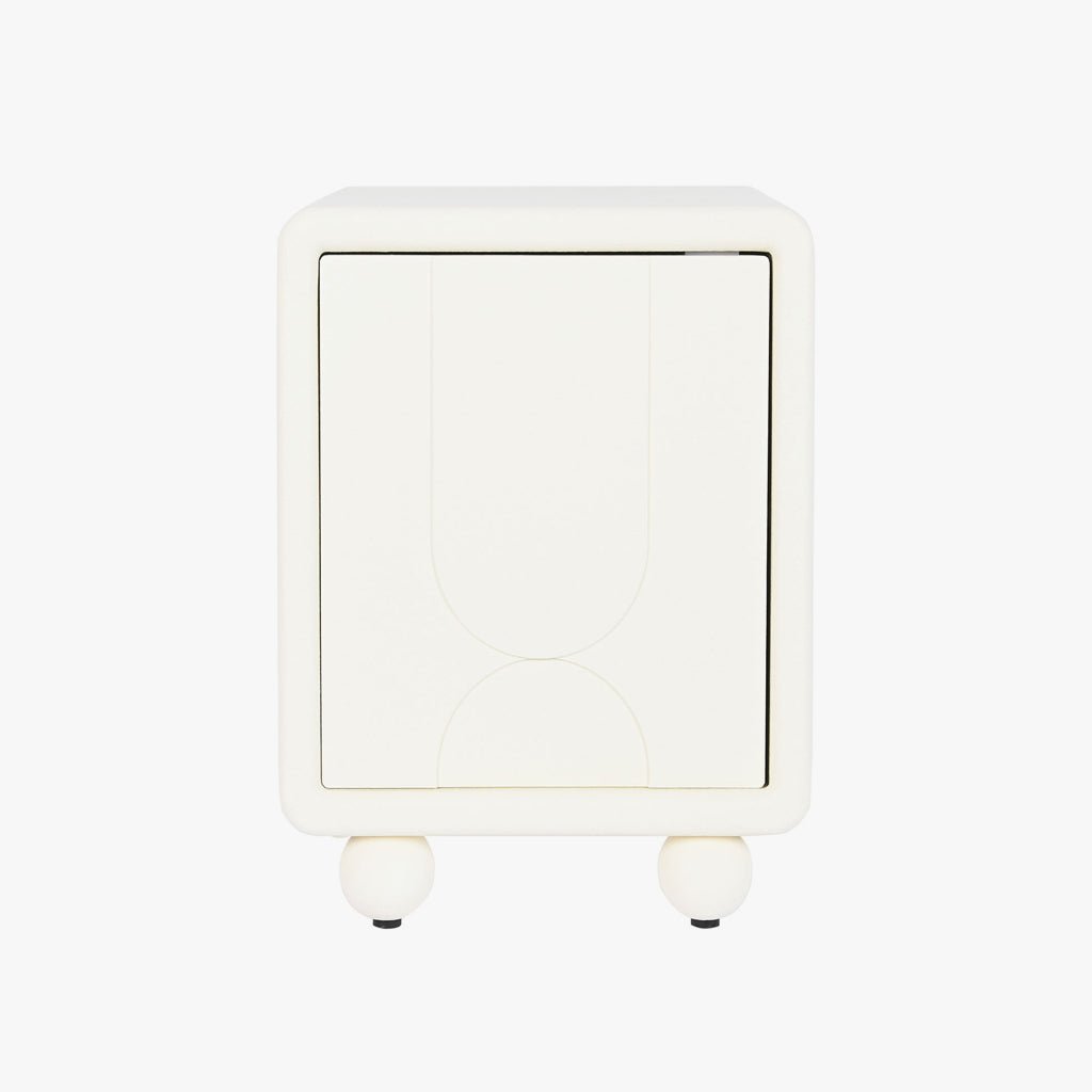 Mesa de Cabeceira Branca Uma Porta ZENA - Gato Preto