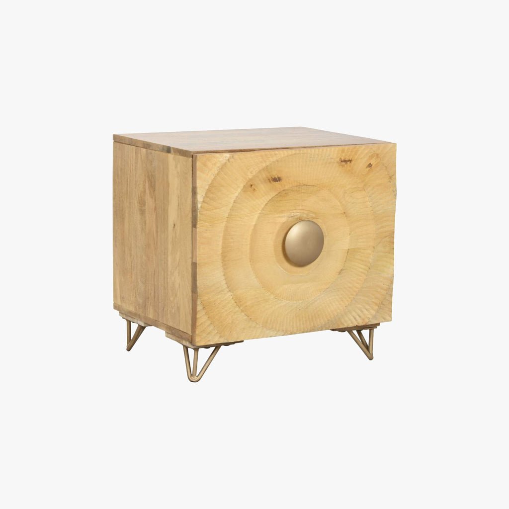 Mesa de Cabeceira Mandala Madeira TORA - Gato Preto