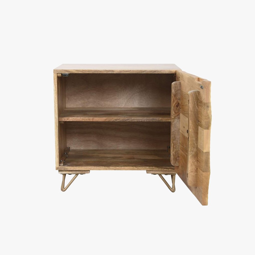 Mesa de Cabeceira Mandala Madeira TORA - Gato Preto