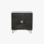 Mesa de Cabeceira Metal e Madeira TORA - Gato Preto
