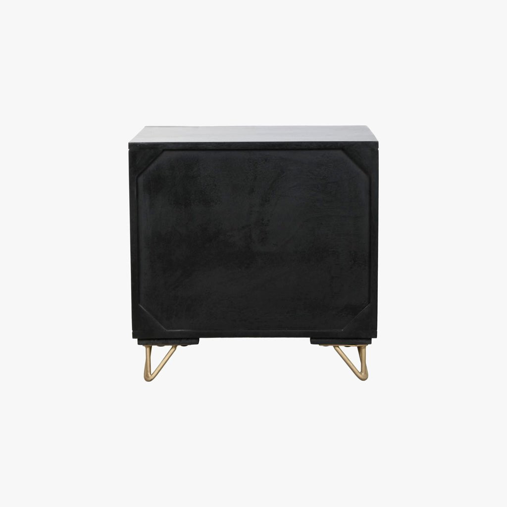 Mesa de Cabeceira Metal e Madeira TORA - Gato Preto