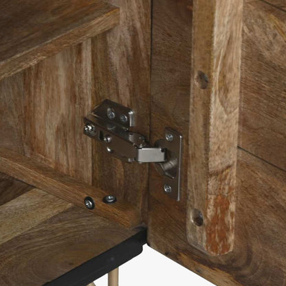 Mesa de Cabeceira Metal e Madeira TORA - Gato Preto