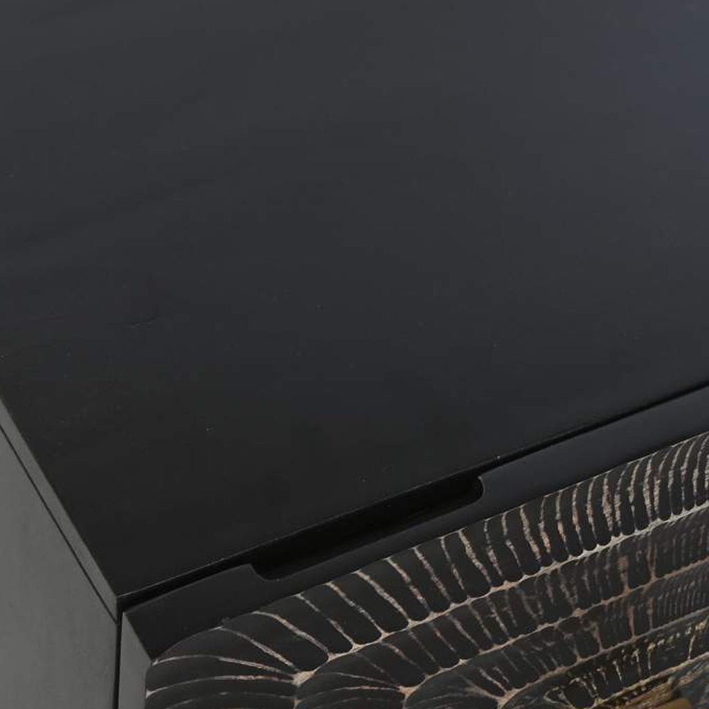 Mesa de Cabeceira Metal e Madeira TORA - Gato Preto