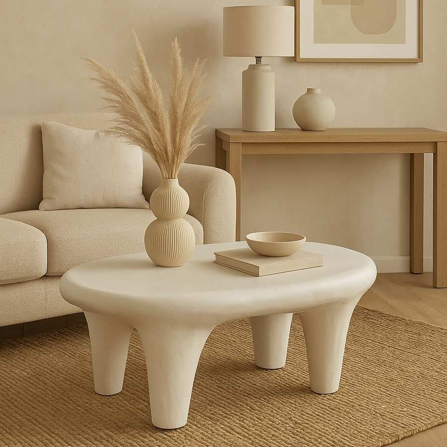 Mesa de Centro Branca ZENA - Gato Preto