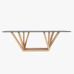 Mesa de Centro Vidro & Nogueira | 130×70×42 cm | PRISMA - Gato Preto