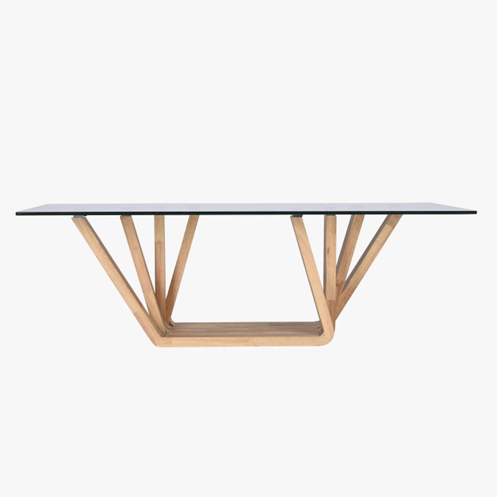 Mesa de Centro Vidro & Nogueira | 130×70×42 cm | PRISMA - Gato Preto