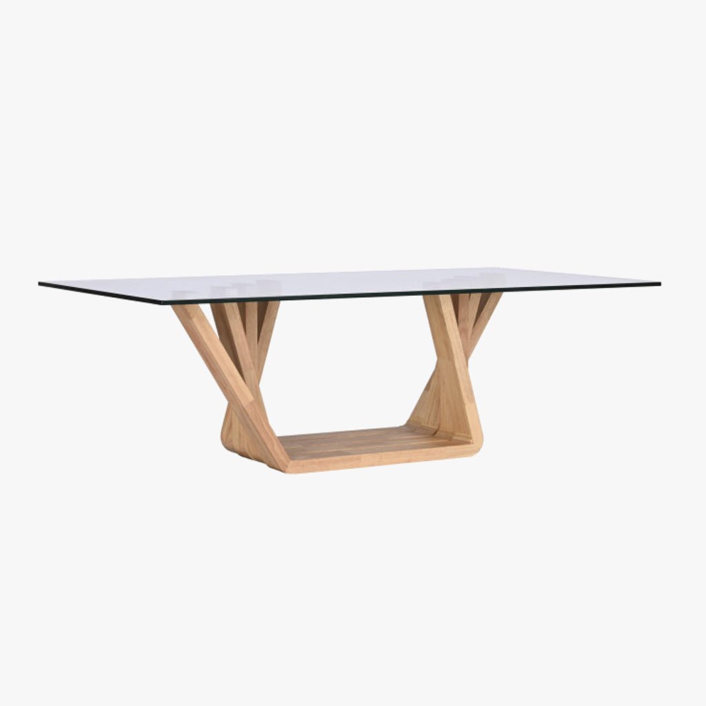 Mesa de Centro Vidro & Nogueira | 130×70×42 cm | PRISMA - Gato Preto