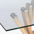 Mesa de Centro Vidro & Nogueira | 130×70×42 cm | PRISMA - Gato Preto